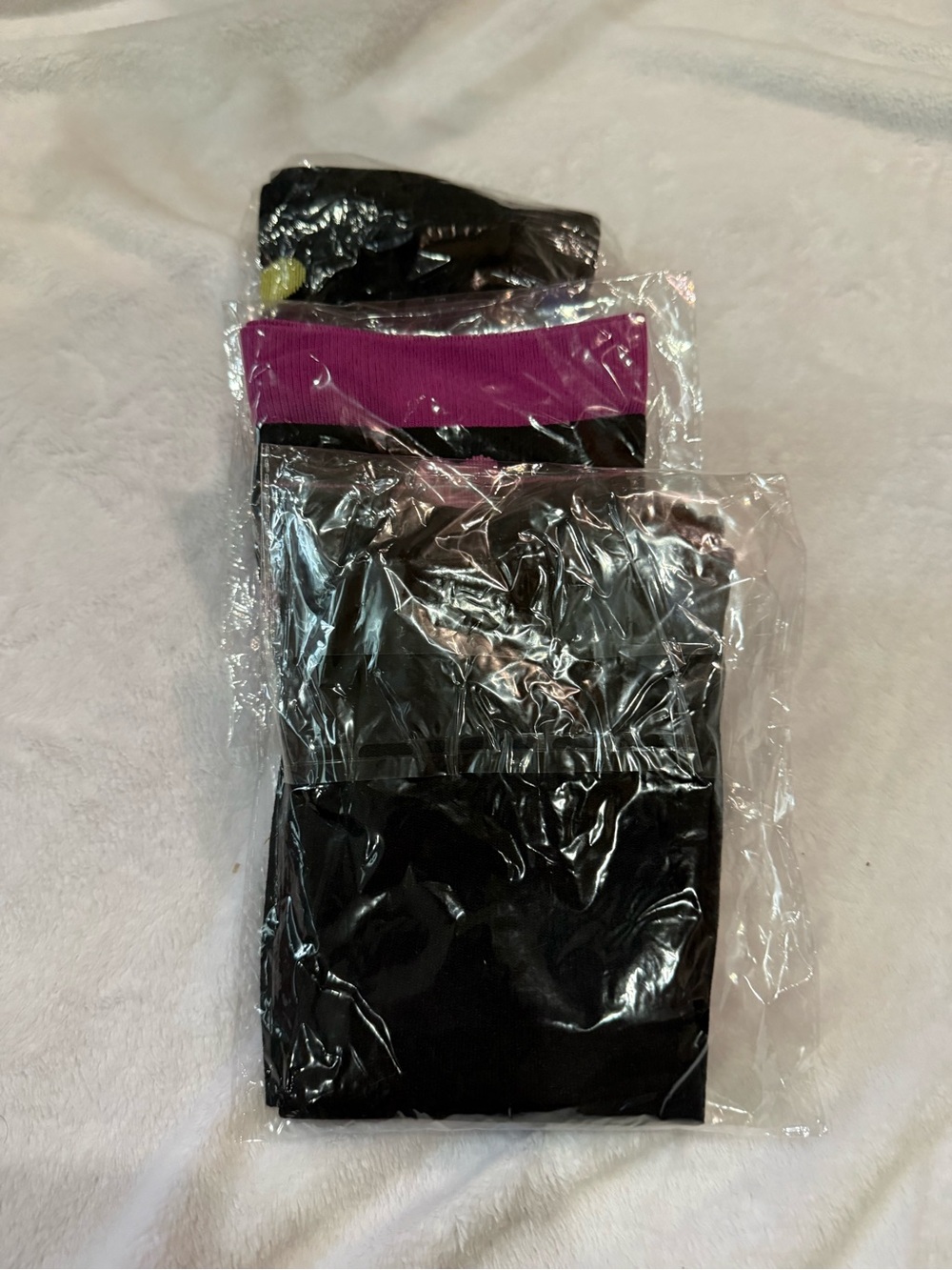 Black Compression Socks with Multicolor Hearts & EKG Stripe - Pack of 3 - Picture 3 of 6